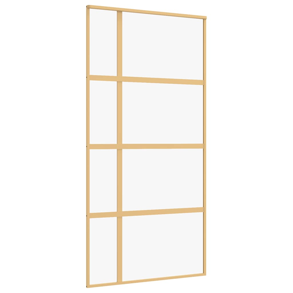 vidaXL Posuvné dveře zlaté 102,5 x 205 cm čiré ESG sklo a hliník