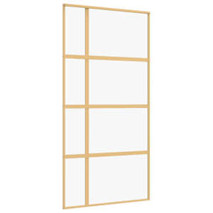 Posuvné dveře zlaté 102,5 x 205 cm čiré ESG sklo a hliník - obrázek 2