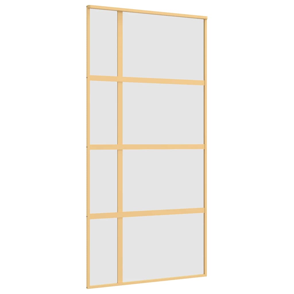 vidaXL Posuvné dveře zlaté 102,5 x 205 cm mléčné ESG sklo a hliník