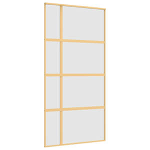 Posuvné dveře zlaté 102,5 x 205 cm mléčné ESG sklo a hliník - obrázek 2