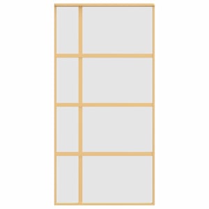 Posuvné dveře zlaté 102,5 x 205 cm mléčné ESG sklo a hliník - obrázek 4