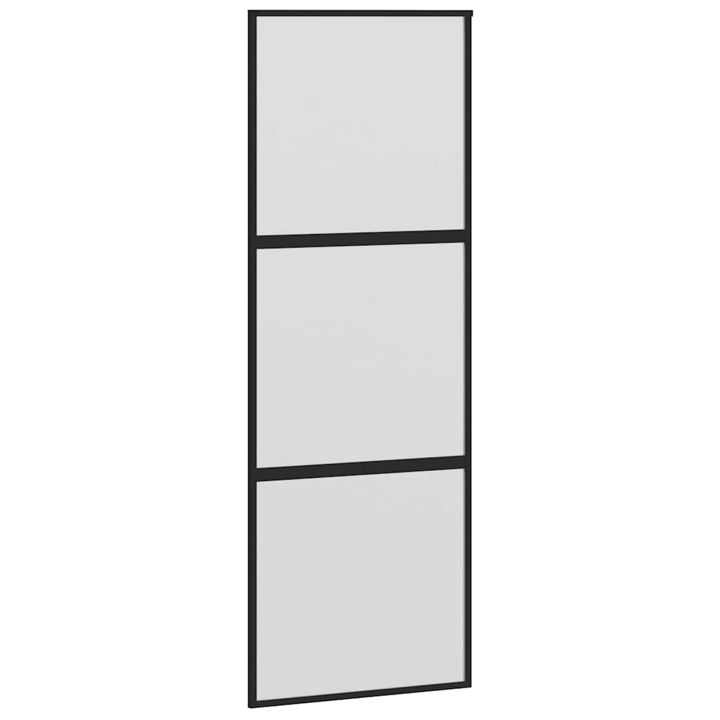 vidaXL Posuvné dveře černé 76 x 205 cm tvrzené sklo a hliník