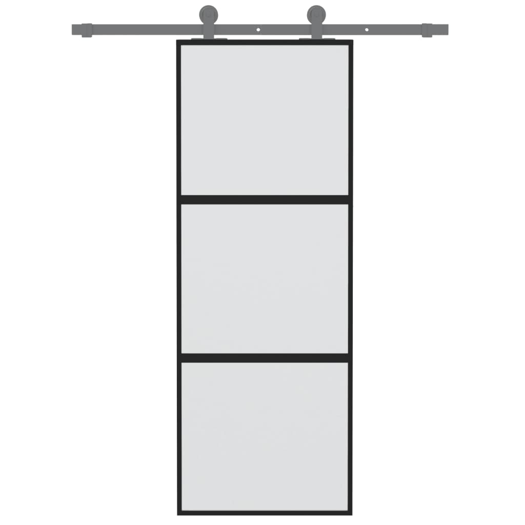 vidaXL Liukuovi musta 76x205 cm karkaistu lasi ja alumiini