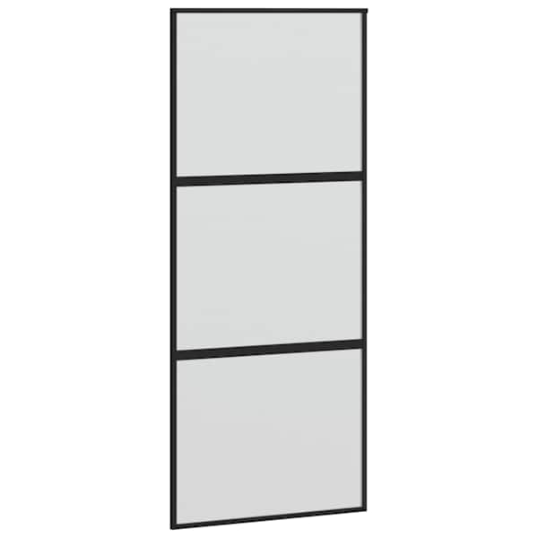 vidaXL liuguks, must, 90 x 205 cm, karastatud klaas ja alumiinium