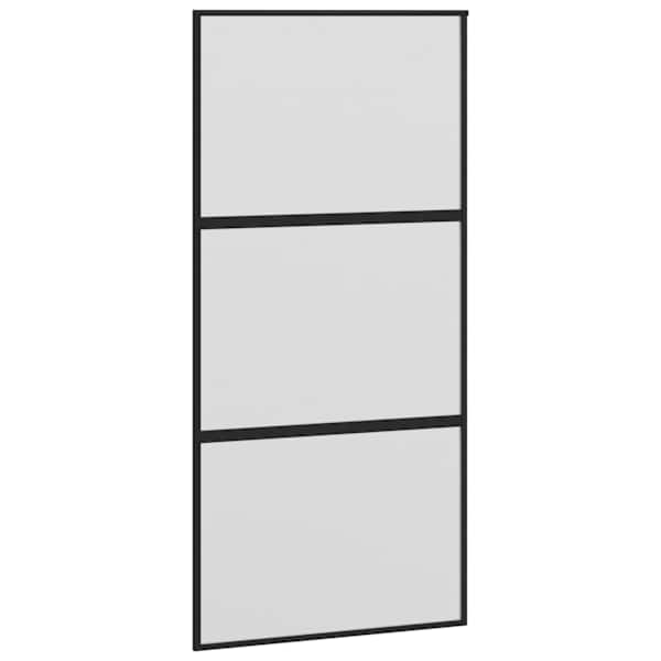 vidaXL liuguks, must, 102,5 x 205 cm, karastatud klaas ja alumiinium