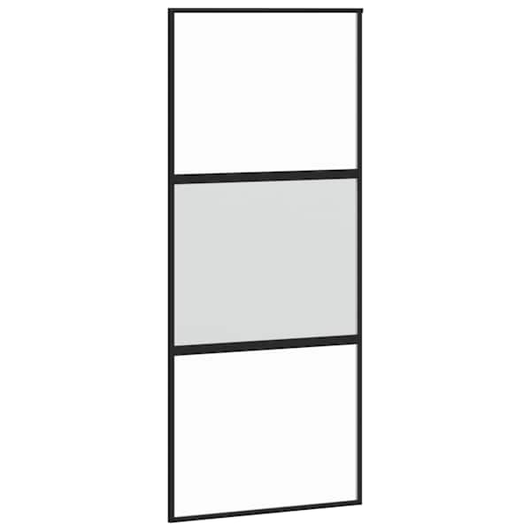 vidaXL liuguks, must, 90 x 205 cm, karastatud klaas ja alumiinium