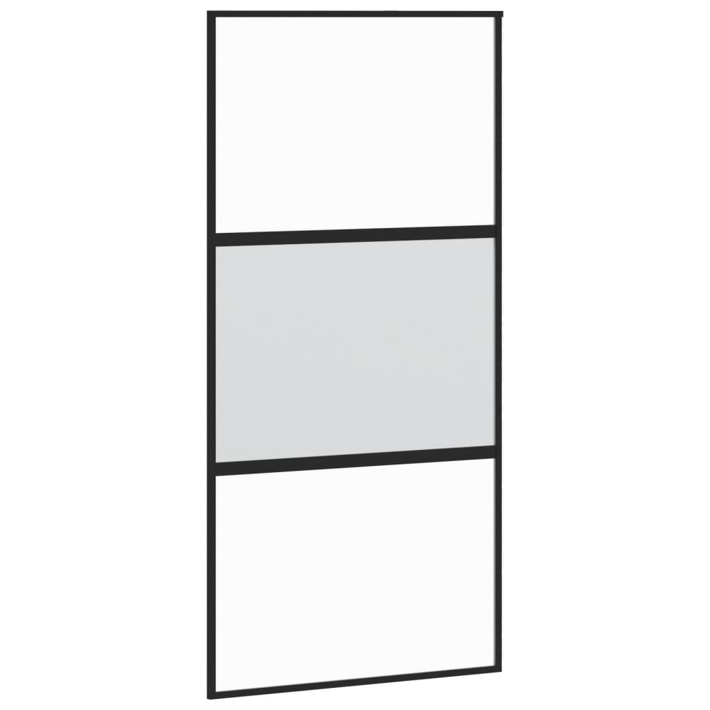 Ușă glisantă, negru, 102,5×205 cm, sticlă securizată/aluminiu