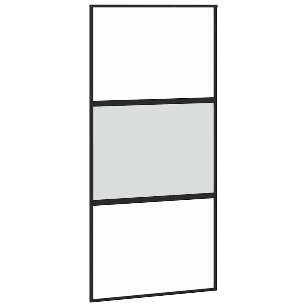 vidaXL Posuvné dveře černé 102,5 x 205 cm tvrzené sklo a hliník