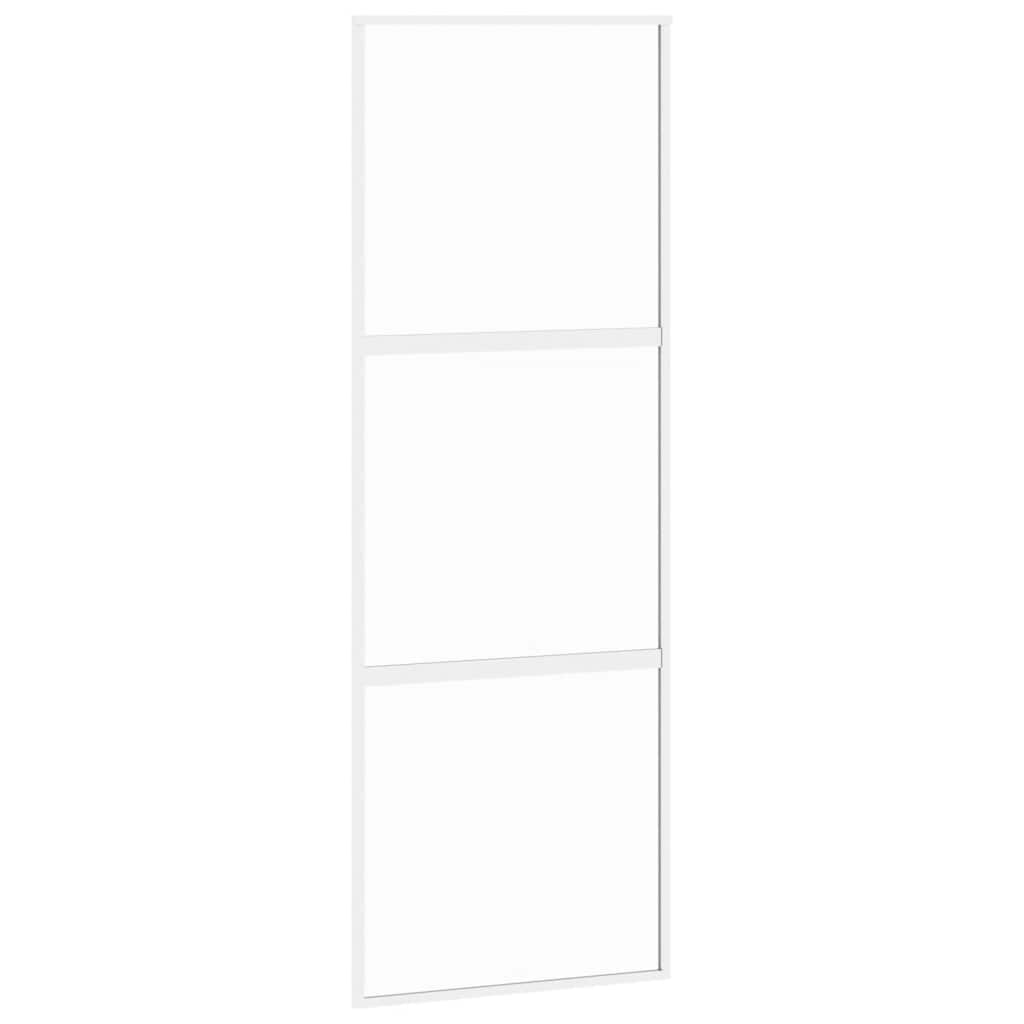 vidaXL Posuvné dveře bílé 76 x 205 cm tvrzené sklo a hliník