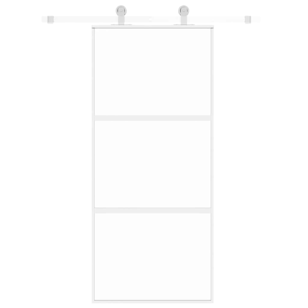 Thumbnail - vidaXL Schiebetür Weiß 90x205 cm Hartglas und Aluminium