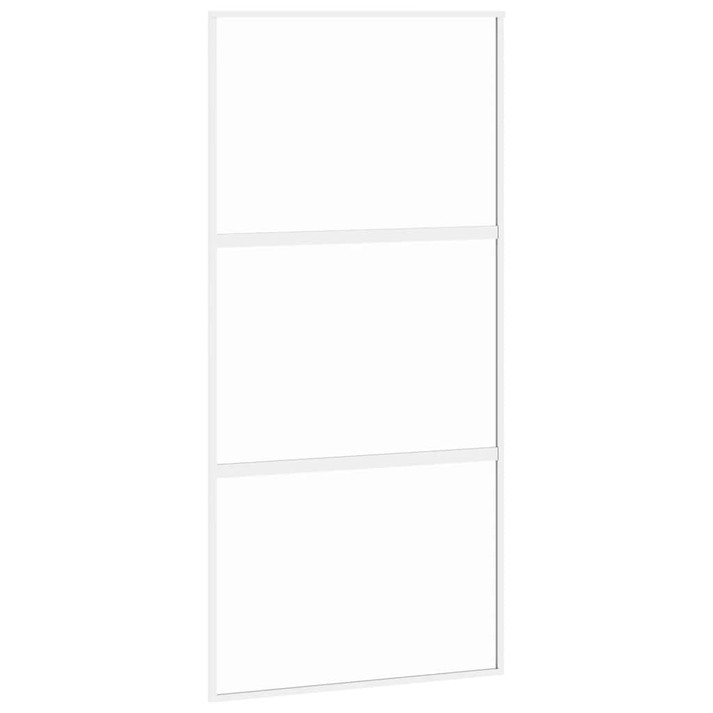 vidaXL Posuvné dveře bílé 102,5 x 205 cm tvrzené sklo a hliník