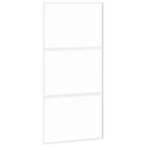 Posuvné dveře bílé 102,5 x 205 cm tvrzené sklo a hliník - obrázek 2