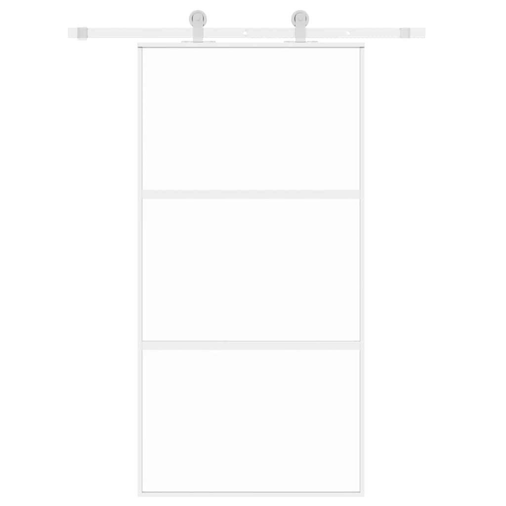 Thumbnail - vidaXL Schiebetür Weiß 102,5x205 cm Hartglas und Aluminium