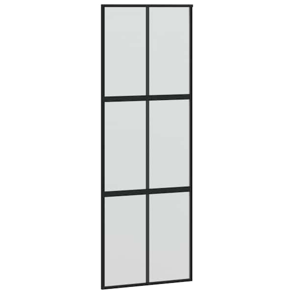 vidaXL l&uuml;kanduks, must, 76x205 cm, karastatud klaas ja alumiinium