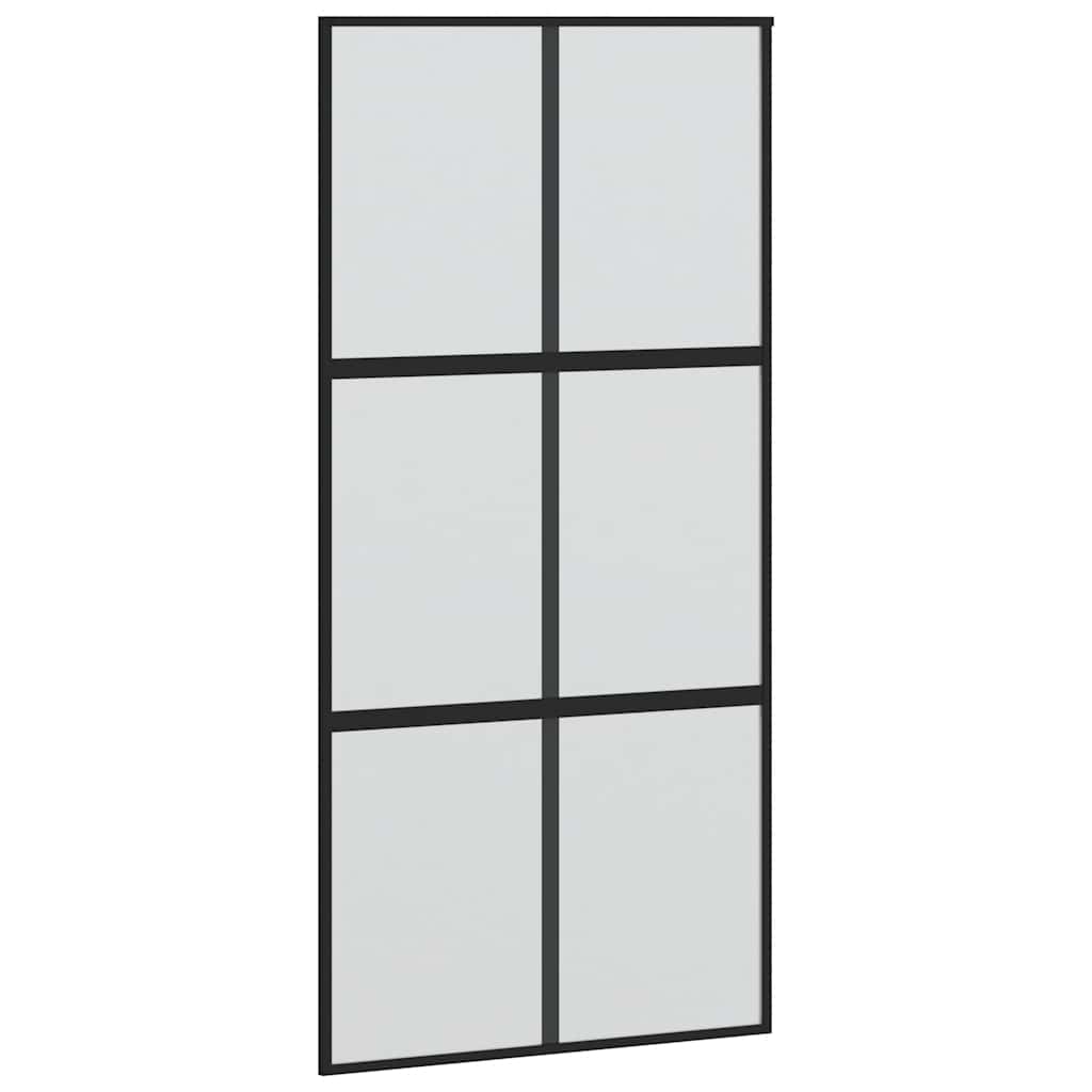 vidaXL Posuvné dveře černé 102,5 x 205 cm tvrzené sklo a hliník