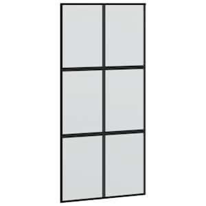 Posuvné dveře černé 102,5 x 205 cm tvrzené sklo a hliník - obrázek 2