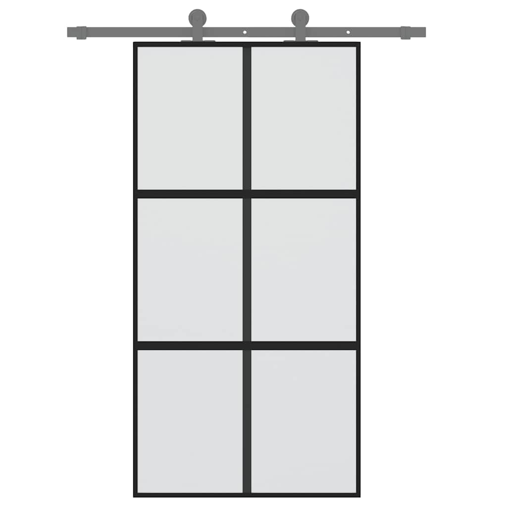 vidaXL Liukuovi musta 102,5x205 cm karkaistu lasi ja alumiini