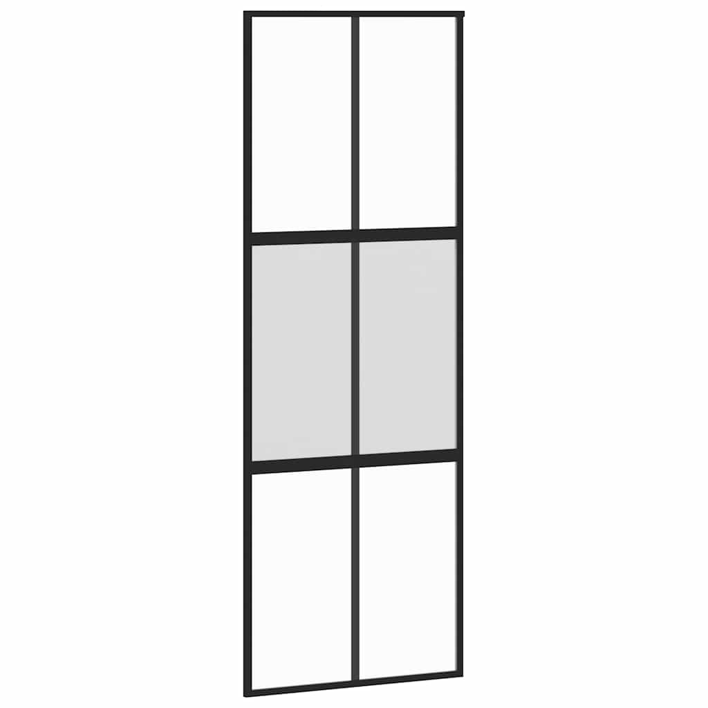 vidaXL Posuvné dveře černé 76 x 205 cm tvrzené sklo a hliník