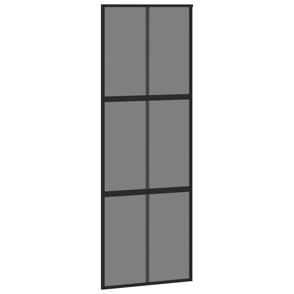 vidaXL Posuvné dveře černé 76 x 205 cm tvrzené sklo a hliník