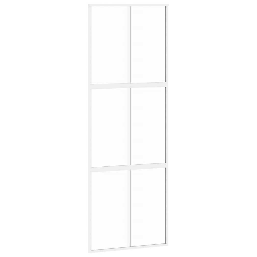 vidaXL Posuvné dveře bílé 76 x 205 cm tvrzené sklo a hliník