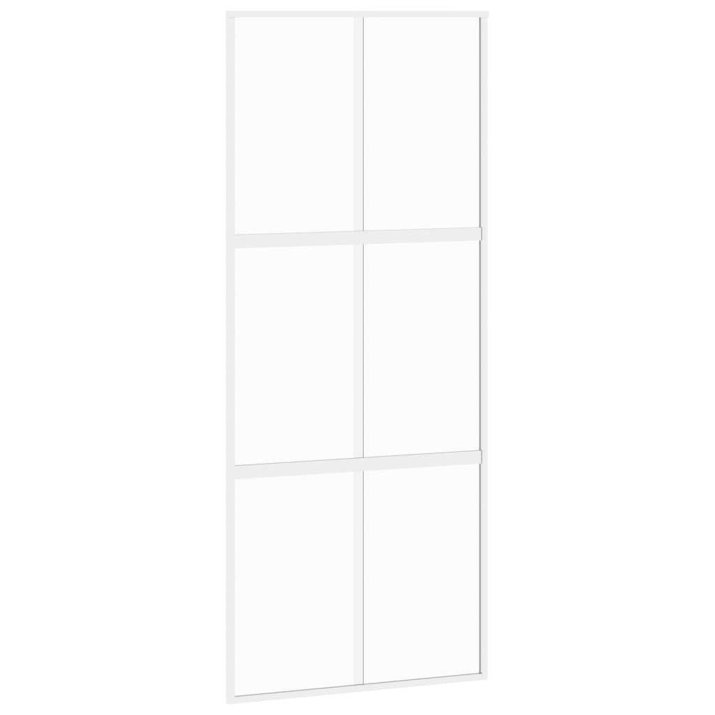 vidaXL Posuvné dveře bílé 90 x 205 cm tvrzené sklo a hliník