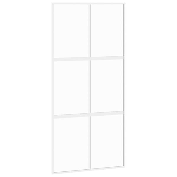 vidaXL liuguks, valge, 102,5 x 205 cm, karastatud klaas ja alumiinium