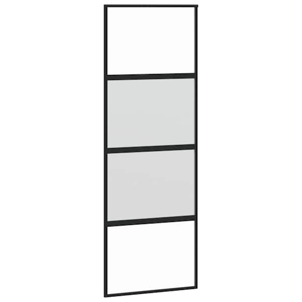 vidaXL l&uuml;kanduks, must, 76x205 cm, karastatud klaas ja alumiinium
