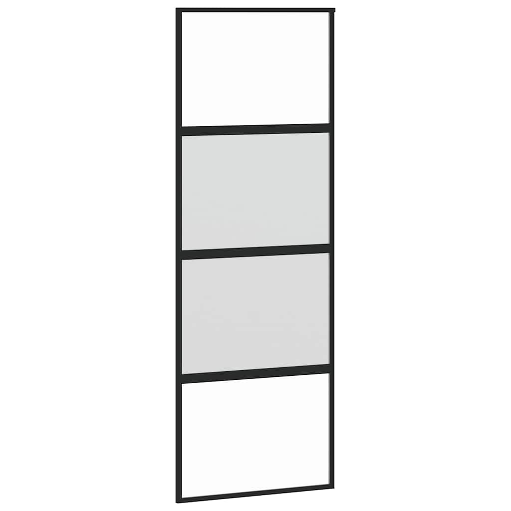 vidaXL Posuvné dveře černé 76 x 205 cm tvrzené sklo a hliník