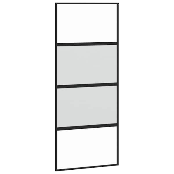 vidaXL liuguks, must, 90 x 205 cm, karastatud klaas ja alumiinium