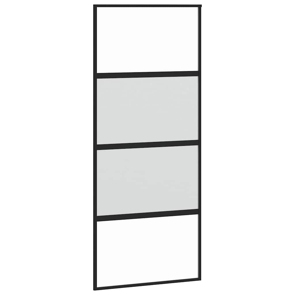vidaXL Posuvné dveře černé 90 x 205 cm tvrzené sklo a hliník