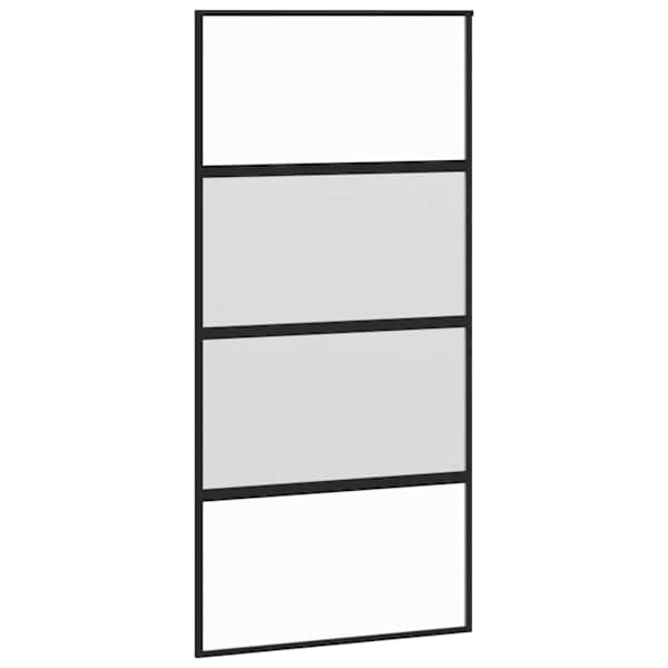 vidaXL liuguks, must, 102,5 x 205 cm, karastatud klaas ja alumiinium