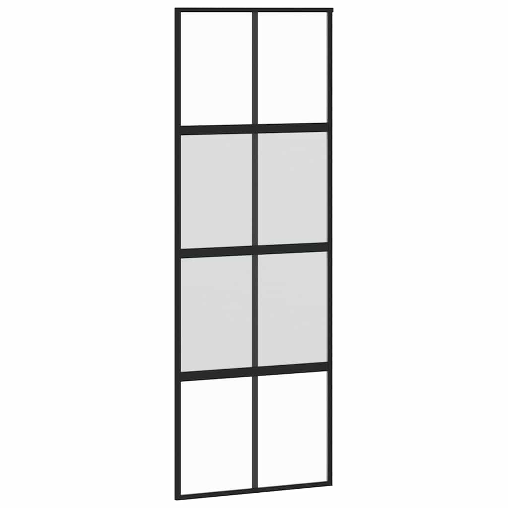 vidaXL Posuvné dveře černé 76 x 205 cm tvrzené sklo a hliník