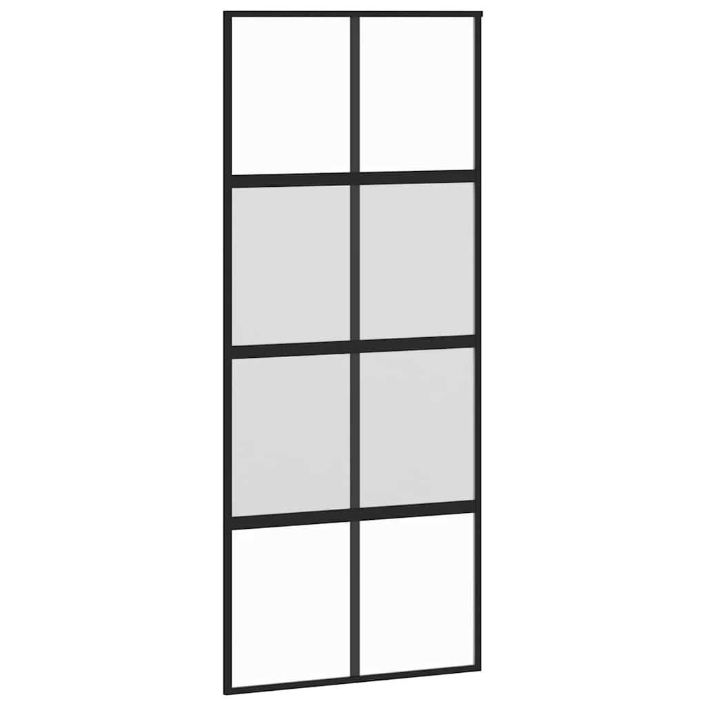 vidaXL Posuvné dveře černé 90 x 205 cm tvrzené sklo a hliník