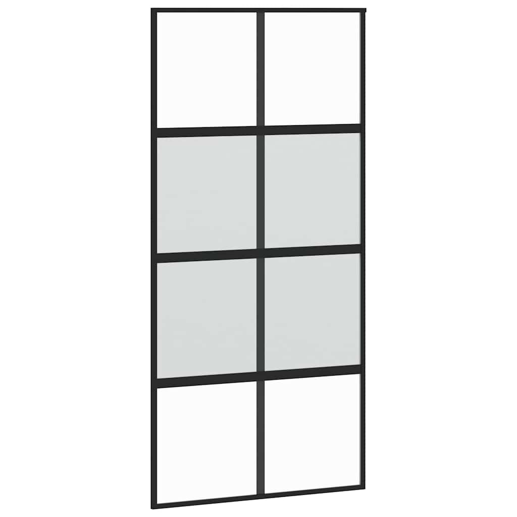 vidaXL Posuvné dveře černé 102,5 x 205 cm tvrzené sklo a hliník