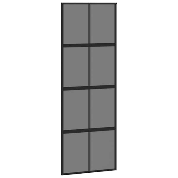 vidaXL l&uuml;kanduks, must, 76x205 cm, karastatud klaas ja alumiinium
