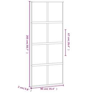 Posuvné dveře černé 90 x 205 cm tvrzené sklo a hliník - obrázek 9