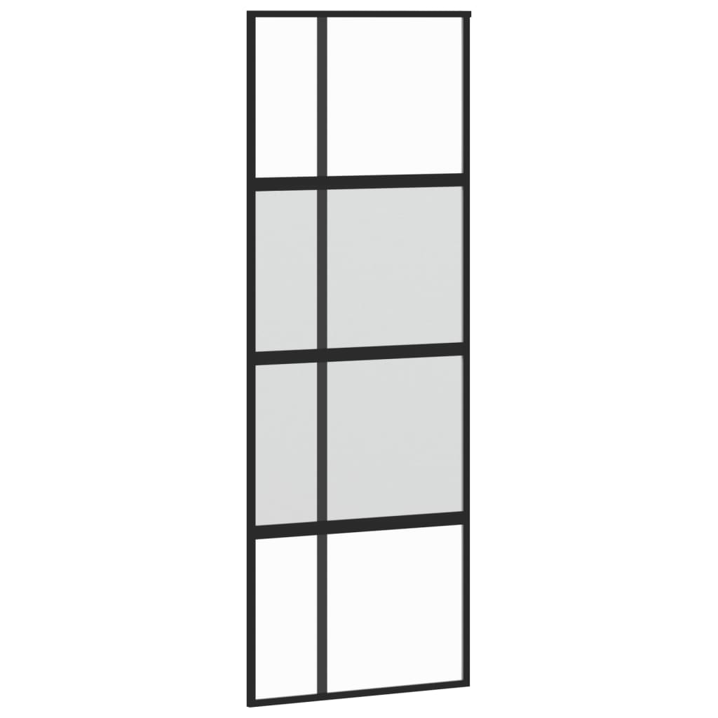 vidaXL Posuvné dveře černé 76 x 205 cm tvrzené sklo a hliník
