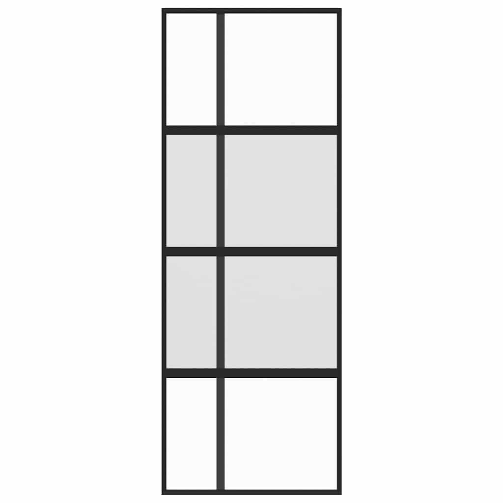 vidaXL Liukuovi musta 76x205 cm karkaistu lasi ja alumiini