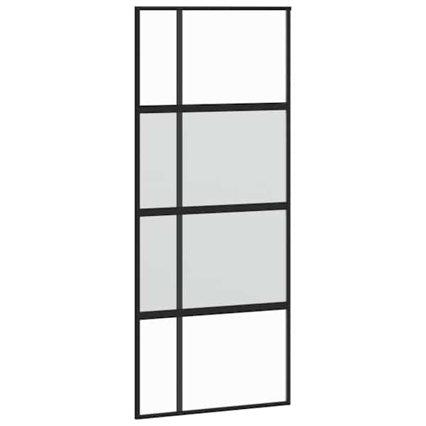 vidaXL liuguks, must, 90 x 205 cm, karastatud klaas ja alumiinium