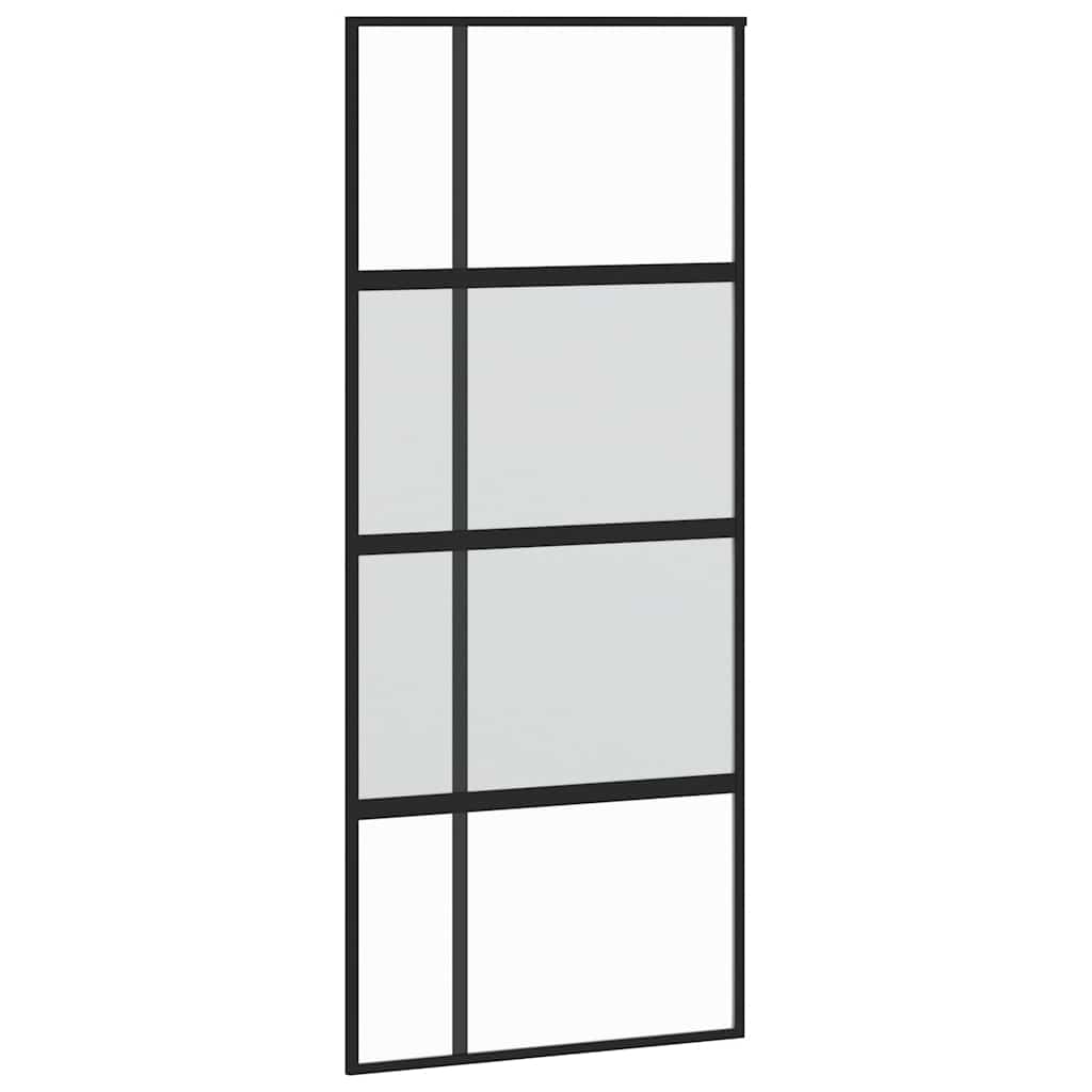vidaXL Posuvné dveře černé 90 x 205 cm tvrzené sklo a hliník