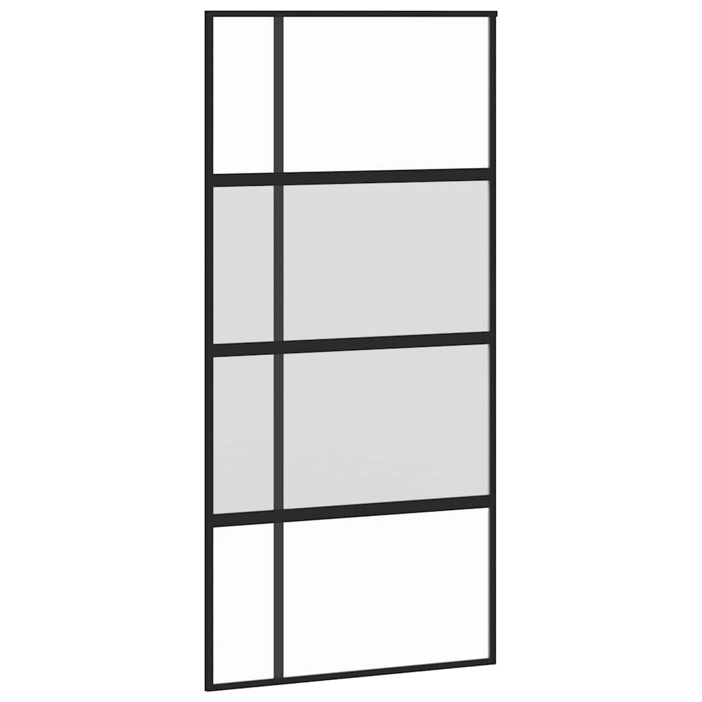 vidaXL Posuvné dveře černé 102,5 x 205 cm tvrzené sklo a hliník