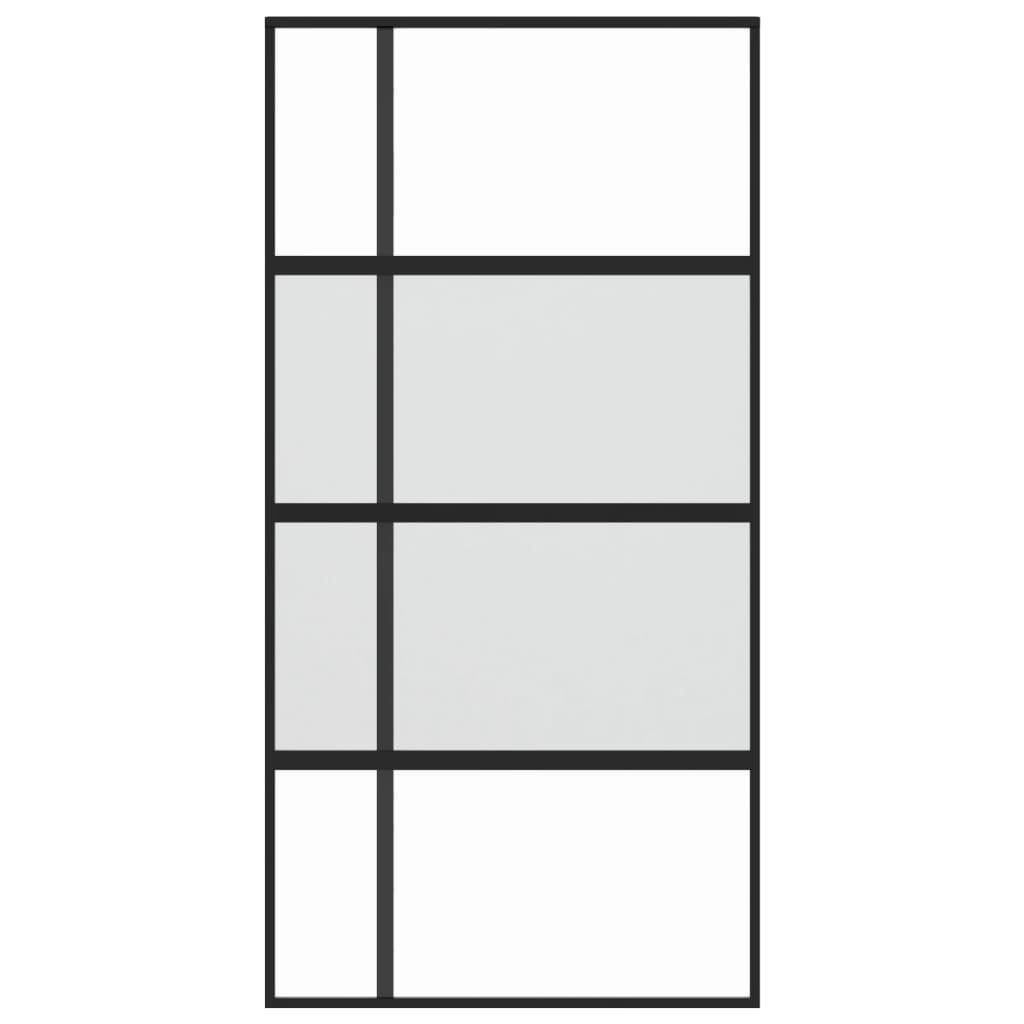 vidaXL Liukuovi musta 102,5x205 cm karkaistu lasi ja alumiini