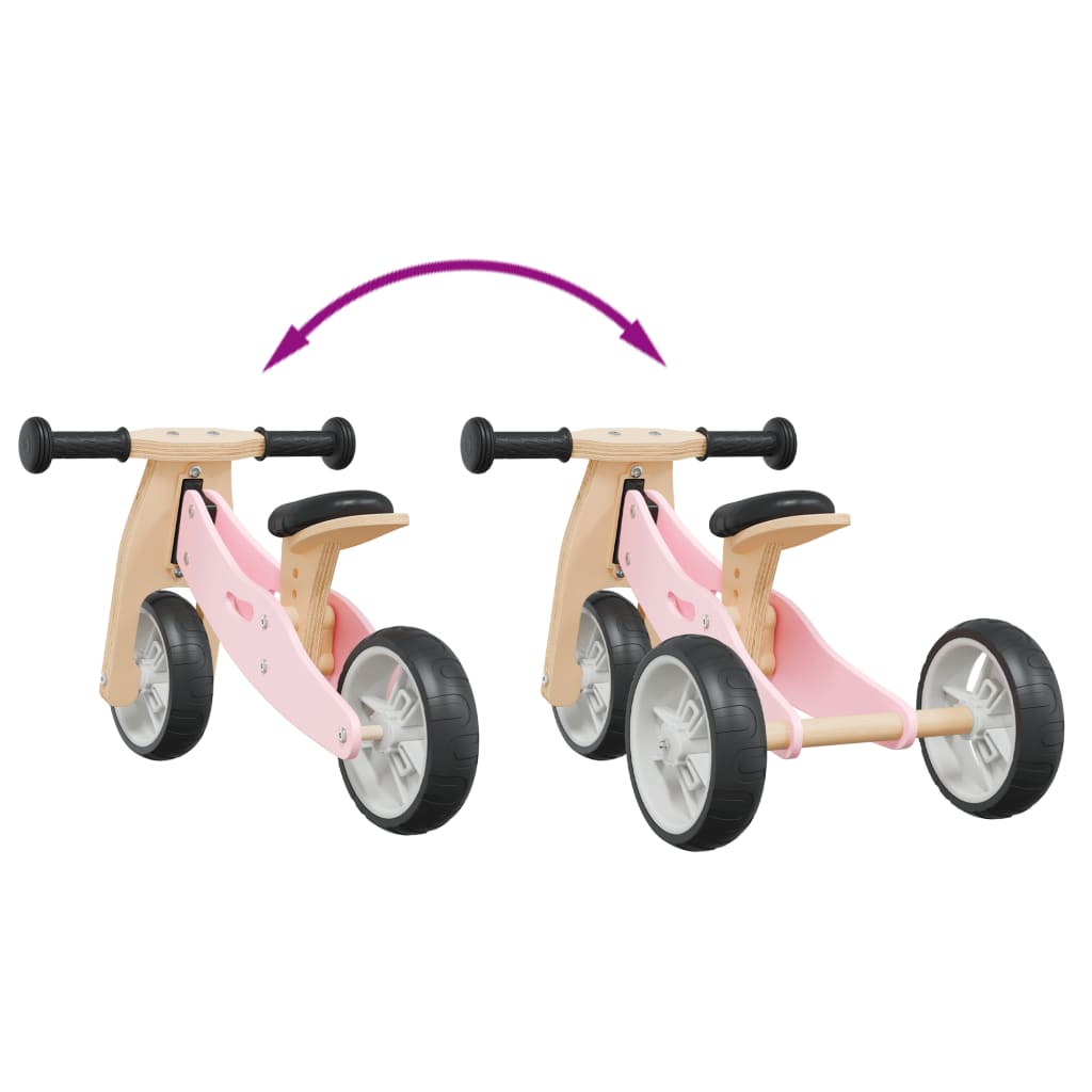 Rózsaszín 2 az 1-ben egyensúlyozó-kerékpár gyerekeknek 