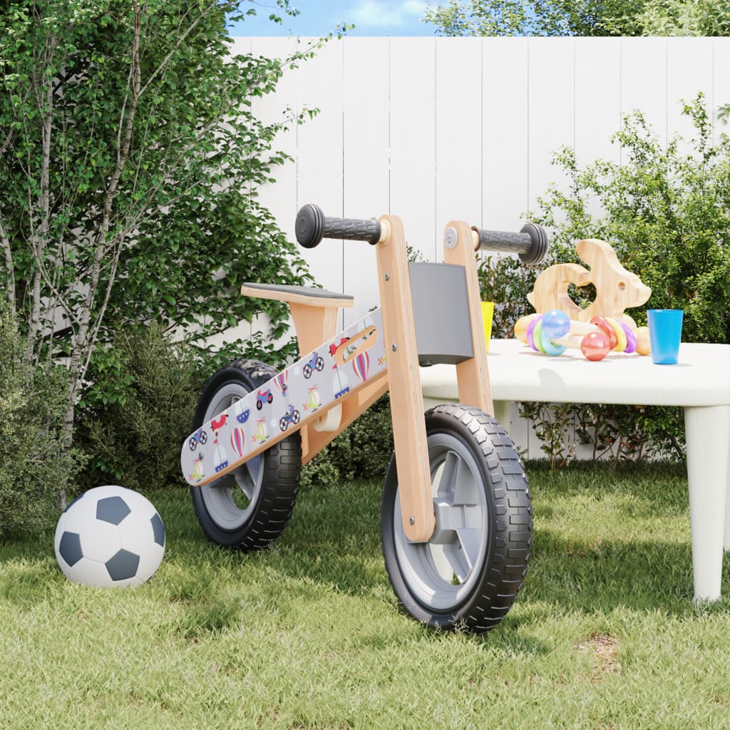 vidaXL Bicicletă de echilibru pentru copii, imprimeu și Gri