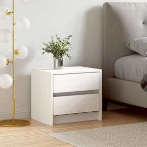 Nočna omarica bela 40x31x35,5 cm trdna borovina