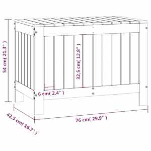 Zahradní úložný box 76 x 42,5 x 54 cm masivní borové dřevo - obrázek 10