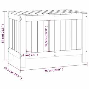 Zahradní úložný box bílý 76 x 42,5 x 54 cm masivní borové dřevo - obrázek 10