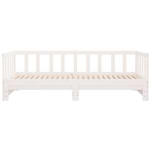 Válenda s přistýlkou bílá 90 x 200 cm masivní borové dřevo - obrázek 6