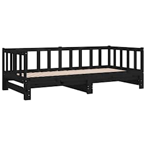 vidaXL Lit de jour et lit gigogne sans matelas 90x200 cm bois massif