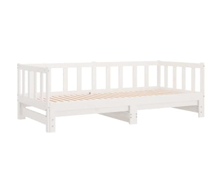 vidaXL Day Bed with Trundle without Mattress White 80x200 cm Solid Wood